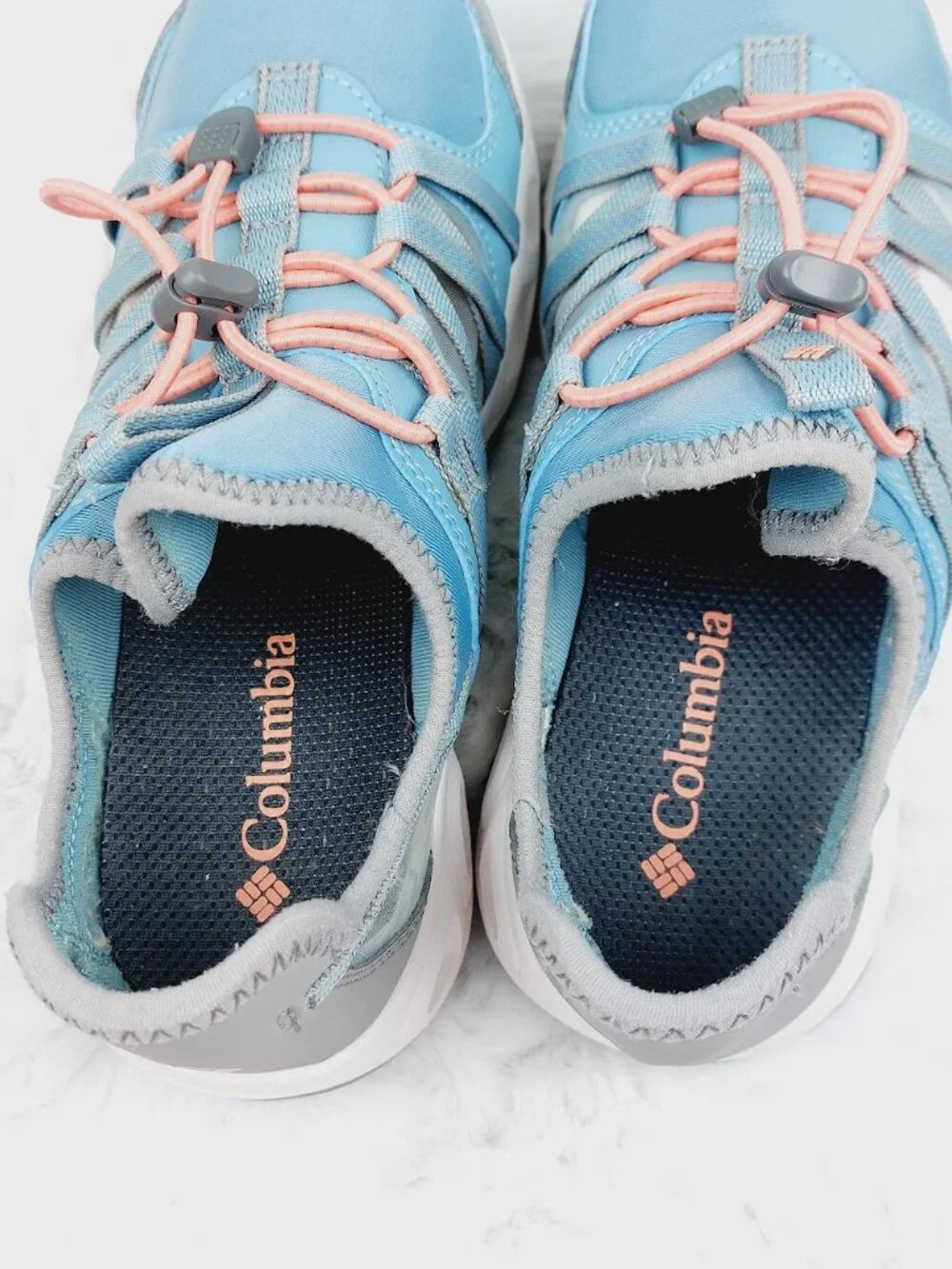Columbia Girls' Blue Grey Okolona Lock-Laces Breathable Water Shoes Size 5